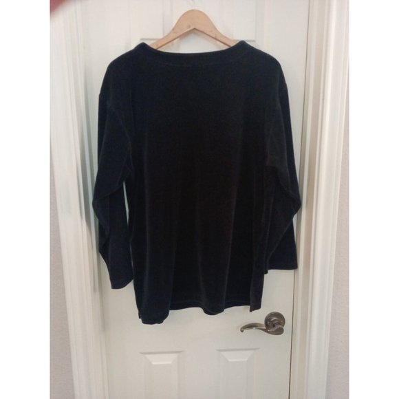 Women's Vintage pebble Court Black Long Sleeve Soft Sweat Shirt Size Large - Picture 6 of 8